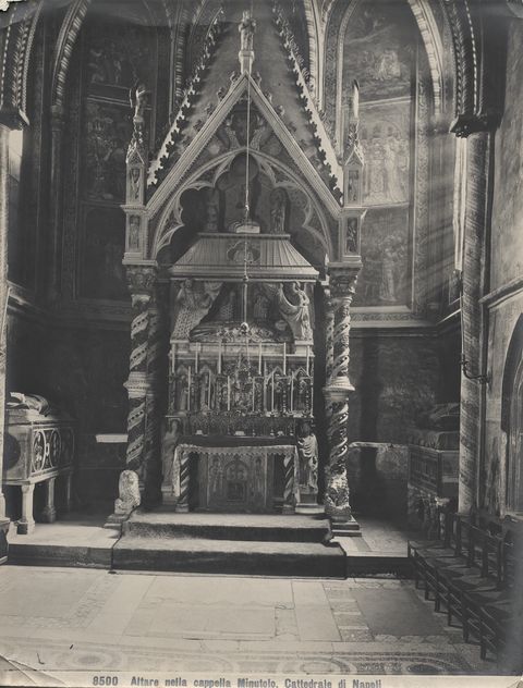 FONDAZIONE ZERI | CATALOGO : Moscioni, Romualdo — Altare nella cappella  Minutolo, Cattedrale di Napoli