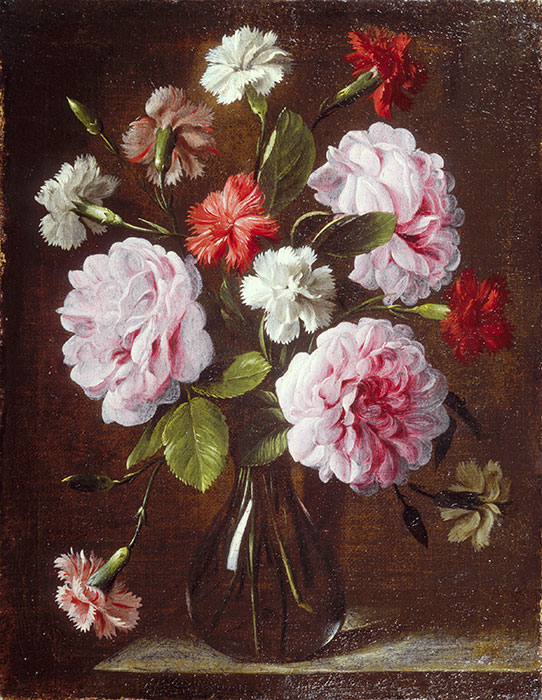 FONDAZIONE ZERI | CATALOGO : Vogelaer Karel van, Natura morta con vaso di  rose e garofani