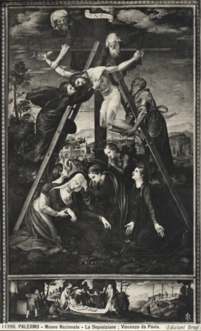 FONDAZIONE ZERI | CATALOGO : Vincenzo da Pavia, Deposizione di Cristo dalla  croce, Compianto sul Cristo morto